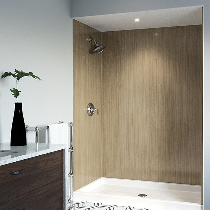 Mermaid Bath and Shower Walls 36" W x 36" D x 96" H Square Tub and